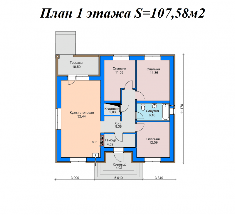 Классический дом 107,58 м² — фотография 5